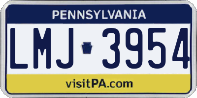 PA license plate LMJ3954