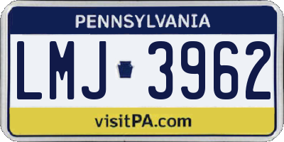 PA license plate LMJ3962