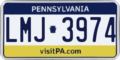 PA license plate LMJ3974