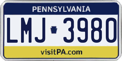 PA license plate LMJ3980