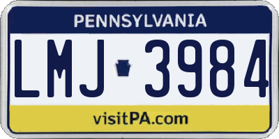 PA license plate LMJ3984