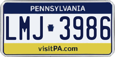 PA license plate LMJ3986