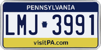 PA license plate LMJ3991