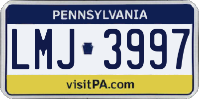 PA license plate LMJ3997