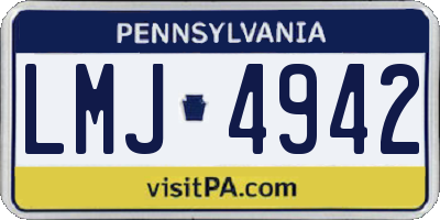 PA license plate LMJ4942