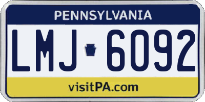 PA license plate LMJ6092
