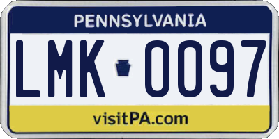 PA license plate LMK0097