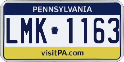 PA license plate LMK1163