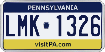PA license plate LMK1326