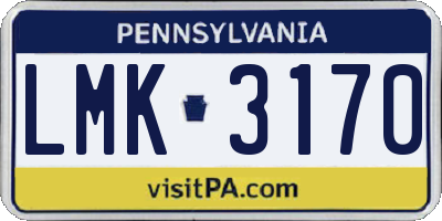 PA license plate LMK3170