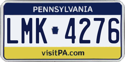 PA license plate LMK4276
