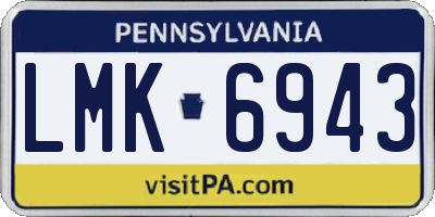 PA license plate LMK6943