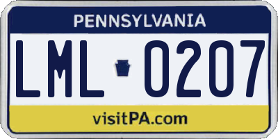 PA license plate LML0207