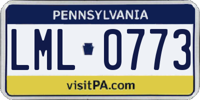 PA license plate LML0773