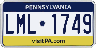 PA license plate LML1749