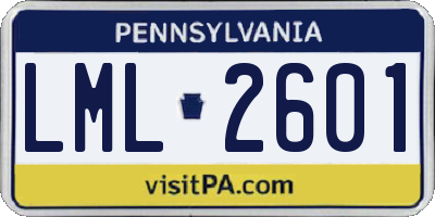 PA license plate LML2601
