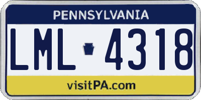 PA license plate LML4318