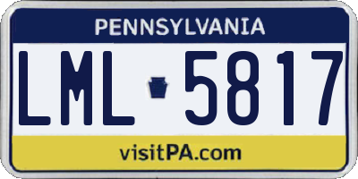 PA license plate LML5817