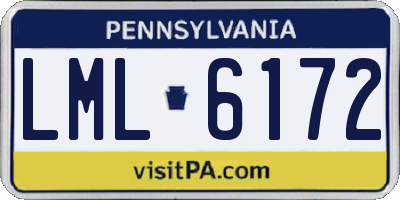 PA license plate LML6172