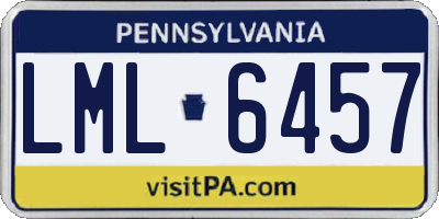 PA license plate LML6457