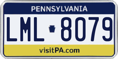 PA license plate LML8079