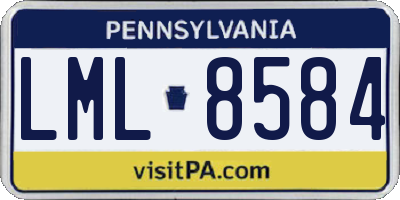 PA license plate LML8584