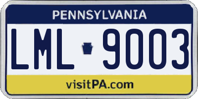 PA license plate LML9003