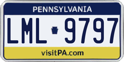 PA license plate LML9797