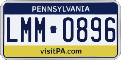 PA license plate LMM0896
