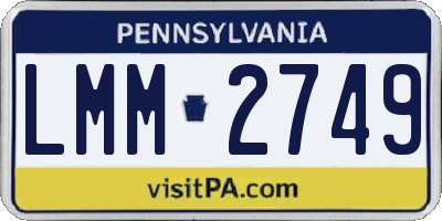 PA license plate LMM2749