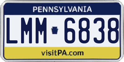 PA license plate LMM6838