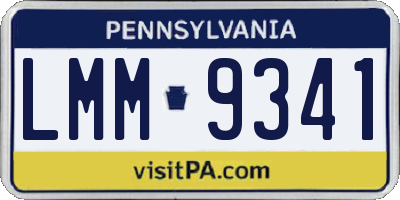 PA license plate LMM9341