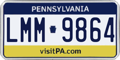 PA license plate LMM9864