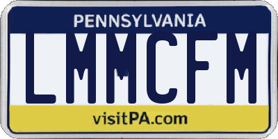 PA license plate LMMCFM