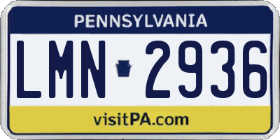PA license plate LMN2936