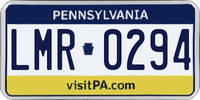 PA license plate LMR0294