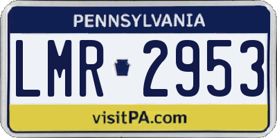PA license plate LMR2953