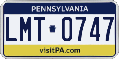 PA license plate LMT0747