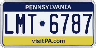 PA license plate LMT6787