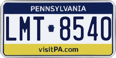 PA license plate LMT8540