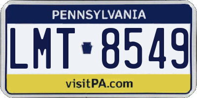 PA license plate LMT8549