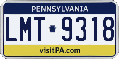 PA license plate LMT9318