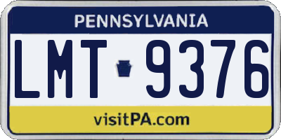 PA license plate LMT9376