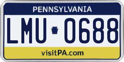 PA license plate LMU0688