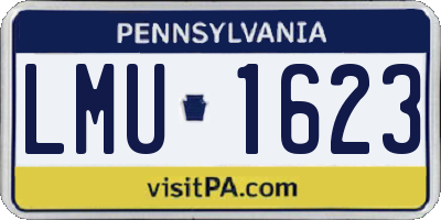 PA license plate LMU1623