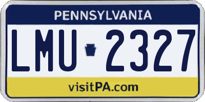 PA license plate LMU2327