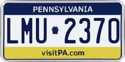 PA license plate LMU2370