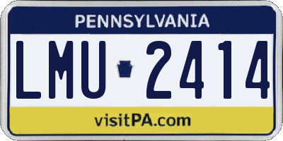 PA license plate LMU2414