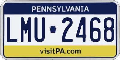 PA license plate LMU2468