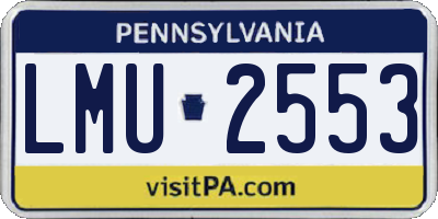 PA license plate LMU2553